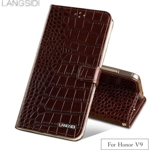 Luxury brand phone case Crocodile tabby fold deduction phone case For Huawei Honor V9 cell phone package handmade custom