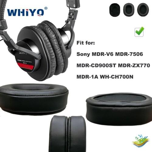 Replacement Ear Pads for Sony MDR V6 7506 CD900ST ZX770 1A WH-CH700N Headset Parts Leather Cushion Velvet Earmuff Earphone