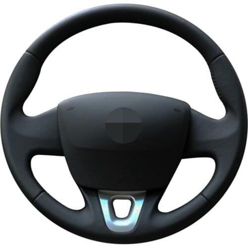 Car Steering Wheel Cover Hand-stitched Black Artificial Leather For Renault Megane 2008-2016 Fluence (ZE) 2010-2016