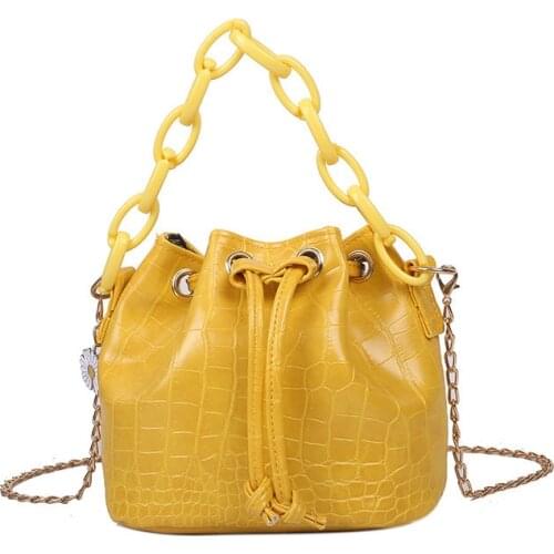 Mini Women Crossbody Cometic Bags Fashionable Chain Handbags Crocodile Shoulder Bucket Tote Purses Luxury Designer Satchels