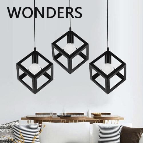 Nordic minimalist personality ceiling lamp creativity chandeliers geometry pendant light retro home decorations indoor lighting