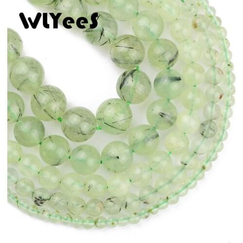 WLYeeS Natural Green Grapes crystal stone Round ball 4/6/8/10/12MM Loose beads for jewelry Findings making bracelet Necklace DIY