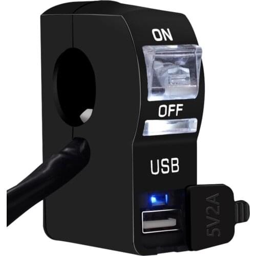 USB Charger for Motorcycle Auto Truck ATV Boat 12V USB Socket Charger Power Adapter with LED Light Switch USB Car Charger