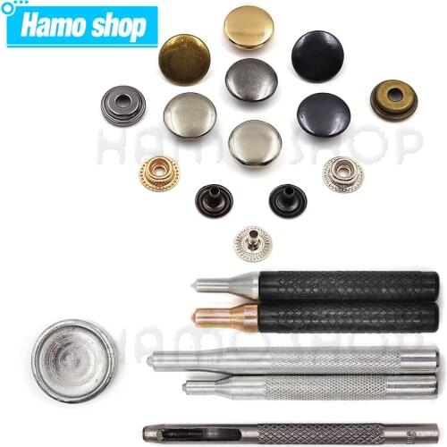10Sets Snap Fasteners Metal Press Button Studs Sewing Leather Button For Leathercraft Clothes Garment Bags Shoes Accessories