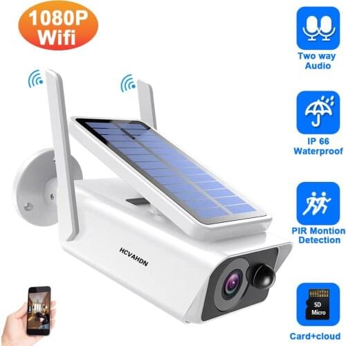 1080P Solar IP Security Camera with Motion Sensor Outdoor Two Way Audio Wifi Wireless CCTV Video Surveillance Camera system 2MP