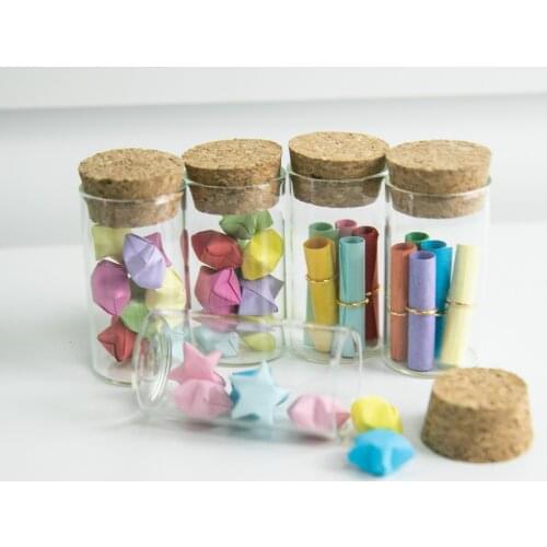 15ml Small Transparent Glass Bottle With Cork Stopper Empty Tube Vials Containers Gifts Jars 50pcs