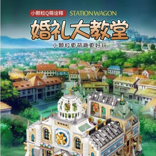 LOZ mini Blocks 3308pcs beauty/lovely wedding chapel 5dolls/4 kinds scenes creative bolcks Collection value lover funny gifts