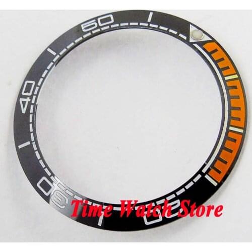 39.9mm high quality luminous dot black orange ceramic bezel for 43mm SUB mens watch B47