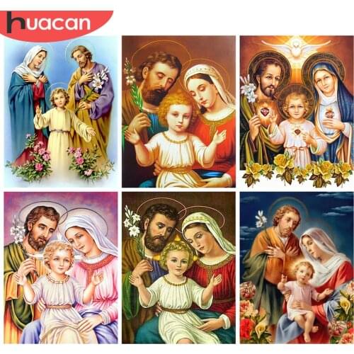 HUACAN 5d Diamond Painting Religious Home Decor DIY Diamond Embroidery Portrait Mosaic Couple Handmade Gift