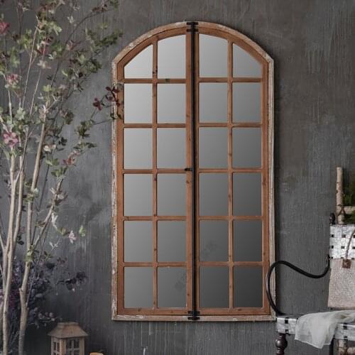 American Country Retro Mirror, Old Fake Window Wall Homestay Decoration Porch Hanging