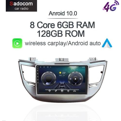 Carplay 9" Android 10 4G LTE Car DVD Player 6GB + 128GB Multimedia Video Navigation For Hyundai TUCSON IX35 2015-2017 GPS Radio