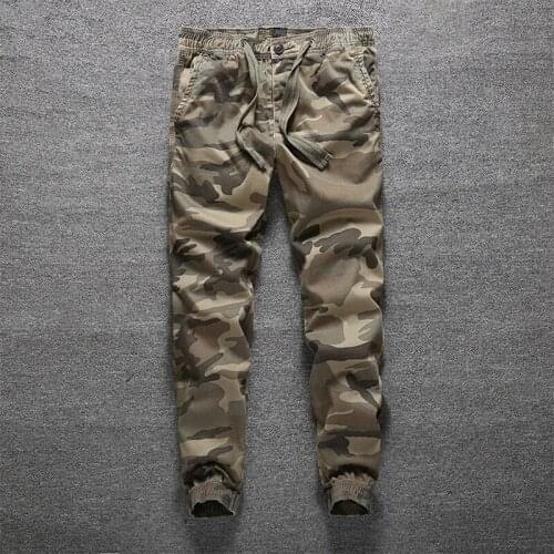 Mens Casual Pants Autumn and Winter New Mens Tooling Trousers Fashion Slim Camouflage Pants S/M/L/XL/XXL 100% Cotton