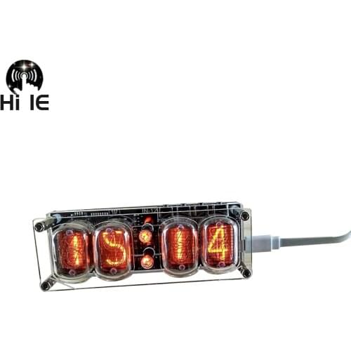 IN-12 Glow Tube Clock 4-bit Integrated IN12 Glow Tube Clock Seven-color RGB LED DS3231 Nixie Clock IN-12B No Tubes