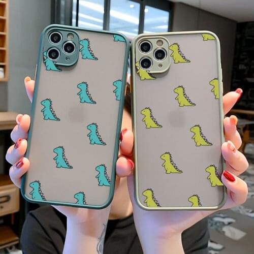 Dinosaur Crocodile Phone Case for iPhone 12 11 Pro Max X XS MAX XR 6s 7 8 Plus SE 2020 Cute Couple Hard Shockproof Back Cover