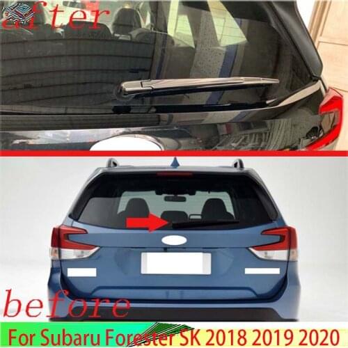 For Subaru Forester SK 2019 Decorate Accessories ABS Chrome Rear Window Wiper Cover Trim Overlay Nozzle Molding Garnish