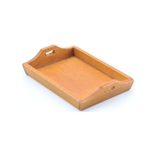 A01-X067 children baby gift Toy 1:12 Dollhouse mini Furniture Miniature rement Doll accessories wooden tray D201 1pcs