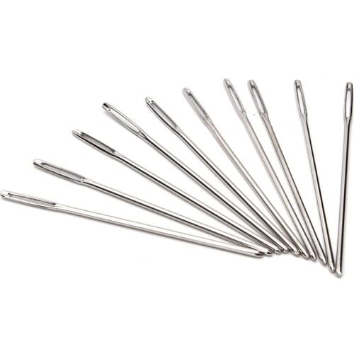10Pcs New Large Eye Embroidery Tapestry Knitters Wool Needles Blunt Bees Darning Needles Threading Metal Sewing DIY Crafts Tools