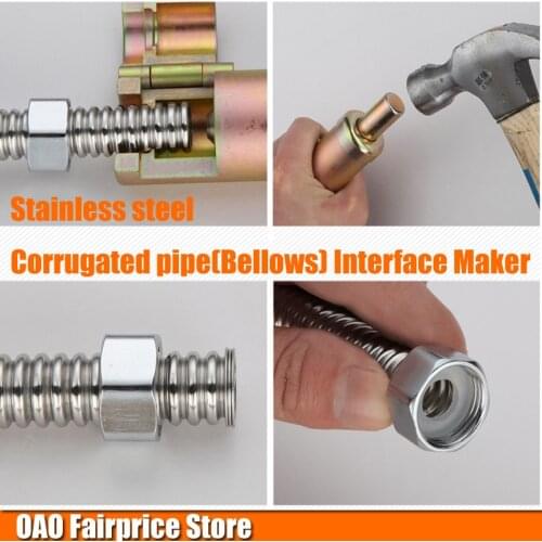 Corrugated pipe Interface Maker/ outer diameter: 16 / 16.8 / 20 / 22mm / stainless steel corrugated pipe/Bellows Interface Maker