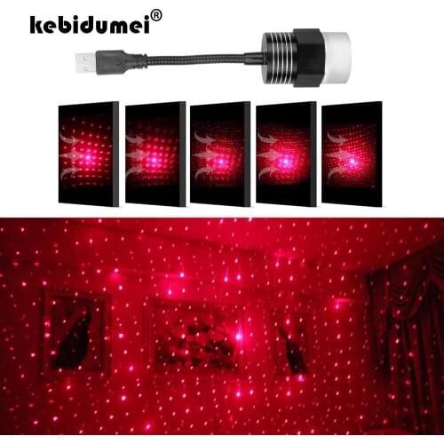Kebidumei LED Car Roof Star Night Light USB Decorative Lamp Projector Adjustable Atmosphere Home Ceiling Decor Light