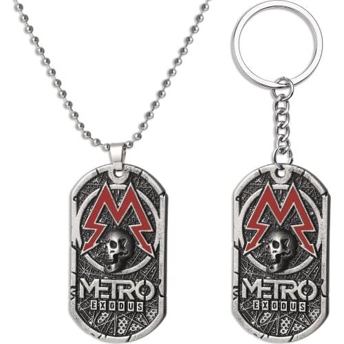 Metro Exodus 2033 Necklace Pendant Dog Tag Pendant Beads Chain metal Men Goth Charm Necklaces Jewelry Gifts