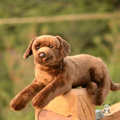 Stuffed Animals Big Toy Real Life Brown Labrador Dog Present Large Lying Dolls Kids Toys Pillow
