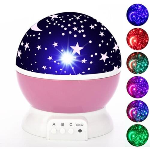 Night Light Projector Star Moon Sky Rotating usb-Battery Operated Bedside Lamp For Children Kids Baby Bedroom Nursery desk lamp