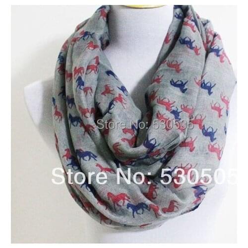 New Fashion Mini Horse Infinity Scarf Snood Runnning Horse Scarves For Women/Ladies