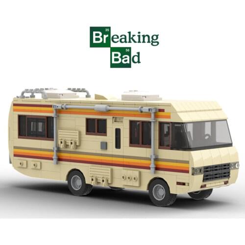 New Technical American Drama Breaking Bad Los Pollos Walter White Pinkman Cooking Lab RV City Skyline Building Block Brick Toy