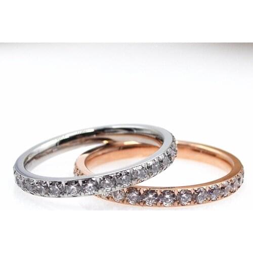 Full Rhinestone ring rose gold sliver color jewelry high Quality Crystal ring