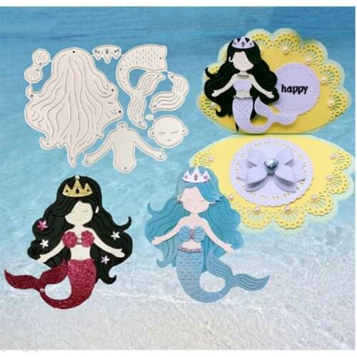 Mermaid ocean doll girl Dies Metal Cutting Dies Stencil Scrapbooking Album Decoration Craft Die Cut for Card Making mold