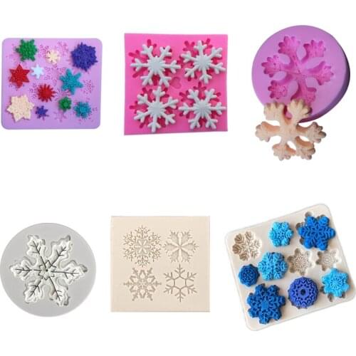 Snowflake Chocolate Silicone Mold Fondant Cake Candy Molds Cookies Pastry Biscuits Mould Baking Cake Decoration Tools Kitchen