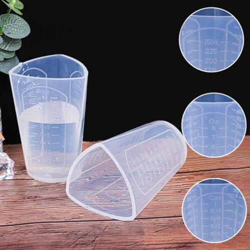 Silicone Measuring Cups 250ml Mixing Cup Resin Supplies for Epoxy Resin Molds Acrylic Paint Pouring Nonstick Reusable