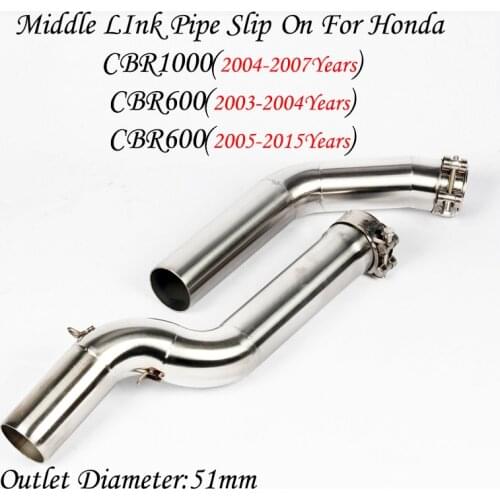 Motorcycle Exhaust Middle Pipe Connect Pipe Muffler Escap Link Pipe Middle Section Adapter Pipe For Honda CBR600 CBR1000 05-15