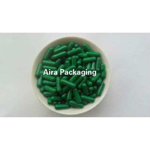 Dark Green Empty Medicine Capsule Shells Cosmetic Mask Package Hollow Gelatin Medicial Pill Storage Bottle Size 1