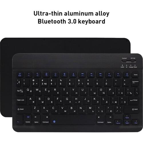 Ultra Slim Russian Spanish English Bluetooth Keyboard For Tablet Laptop Smartphone Windows For iPad Support IOS Android System