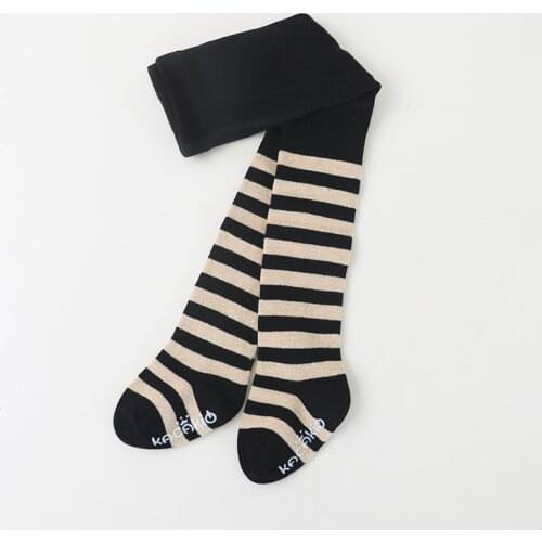 Vintage black/gold stripe school girls pantyhose fall sailor style toddler girls tights stocking kids legging children pantyhose