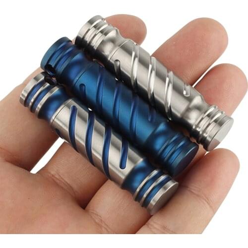 High-end Portable Titanium Alloy Blue Waterproof Bottles Canister Medicine Seal Capsule Bottle EDC Outdoor Tool