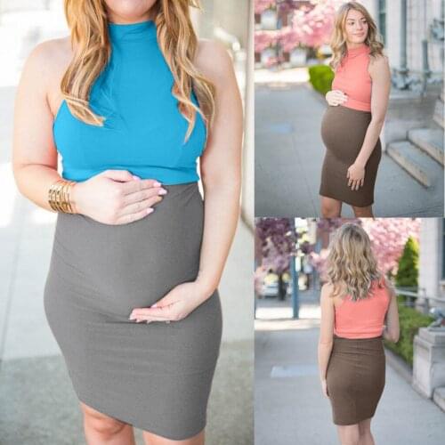 Women Clothes New Summer Fashion Maternity Clothes Pregnant Women Sleeveless Bodycon Dress Sexy Solid Dress Vestido maternidad