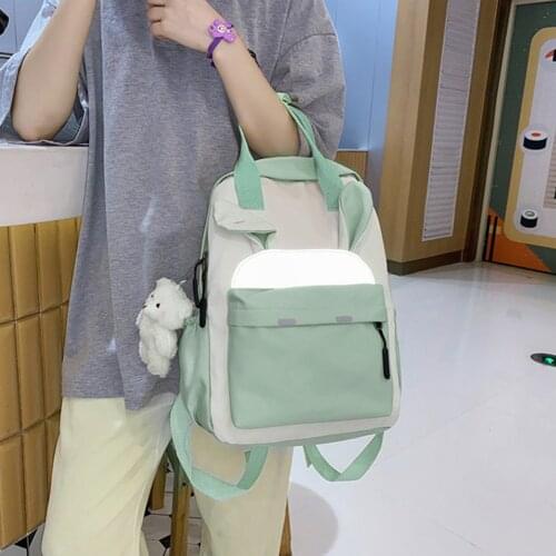 Preppy Style Women Handbags Travel Contrast Color Knapsack Teenage Girl Rucksack Teenager Girls Backpack Women Schoolbag