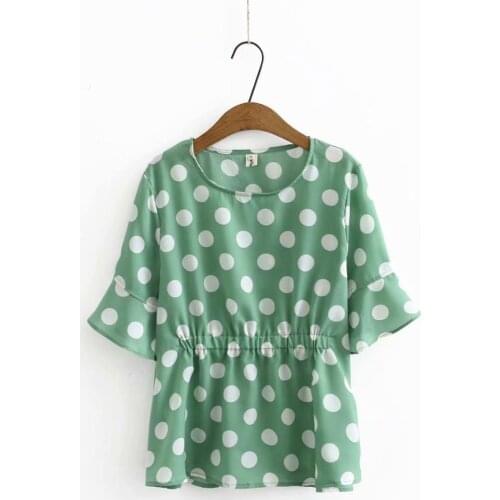 Plus size O neck polka dot print women loose tshirts 2020 new summer causal ladies soft cotton t shirts female tops t-shirts