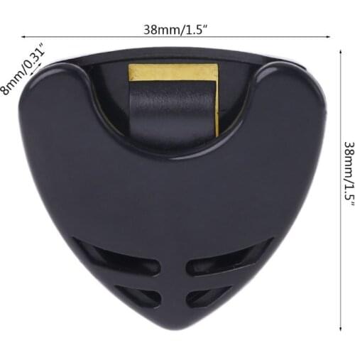 1 pc Guitar Pick Holder Plastic Plectrum Case Mediator Quick Storage Self Adhesive Triangle Shape