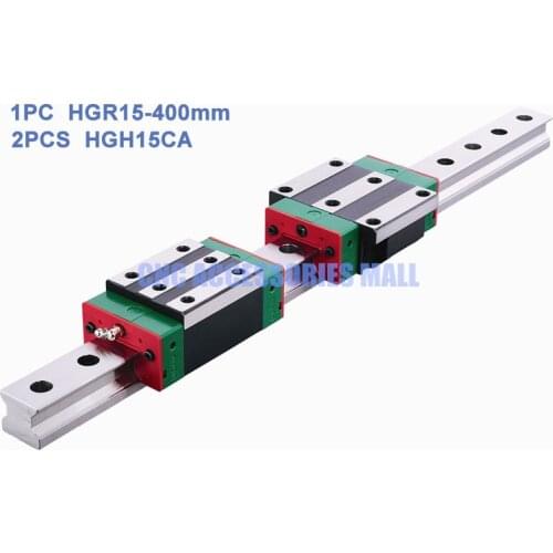 100% original 1pcs HIWIN Linear Guide Rail HGR15 L400mm + 2pcs Linear Block Carriage HGH15CA