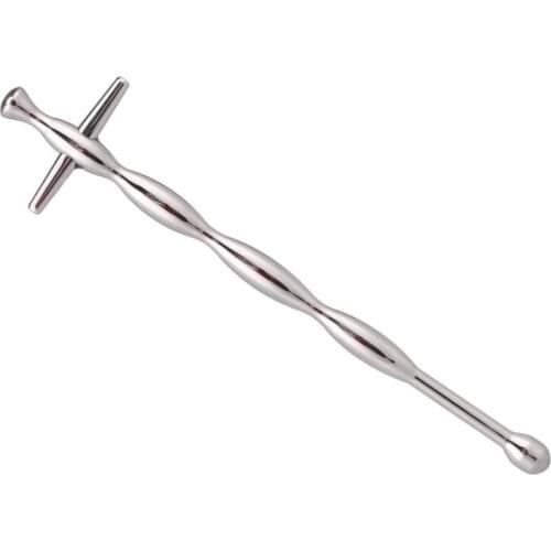 15CM Long Male 304 Stainless Steel Cross Urethral Sounding Stretching Stimulate Bead Dilator Penis Plug Adult BDSM Sex Toy 907