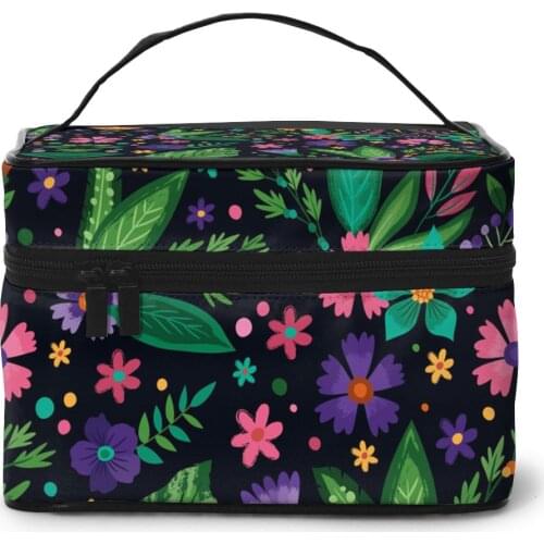 2021 Women Makeup Bag Cosmetic Bags Colorful Tropical Floral Ladies Beauty Case Cosmetics Organizer Toiletry Bag