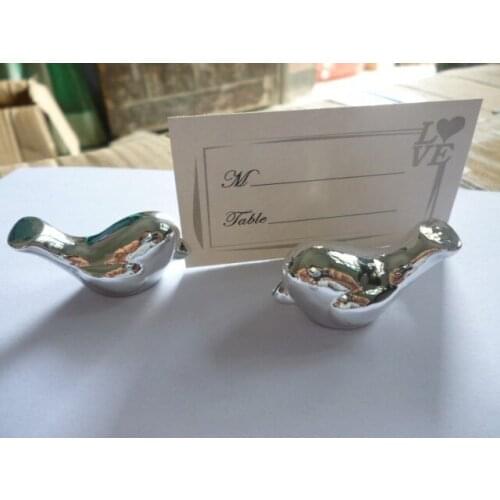 50pcs Wedding Party Decoration Bird Silver place card holder