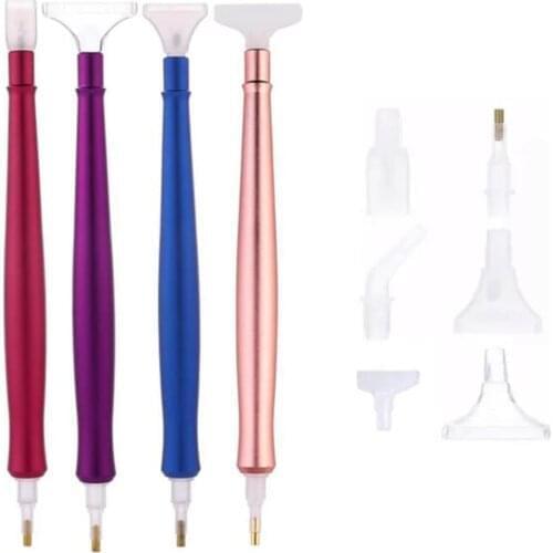 Diamond Painting Tools Accessories Alloy Point Drill Pen With Clay Wax for 5D DIY Square/Round Diamonds Painting