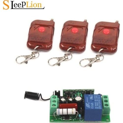 Sleeplion AC 110V 1CH Relay Wireless Remote Control Switch 3 Transmitter + Receiver 110V On/Off ModuleFor LED Light Lamp Fans