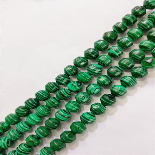 1 Strand 50Pcs 8x8mm Green And Black Malachite Bicone Loose Beads For DIY Jewelry Necklace Making Accessories 15.5Inch