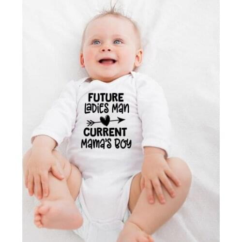Newborn Long Sleeve Bodysuits Future Ladys Man Current Mamas Boy Casual Infant Baby Bodysuit KidJumpsuit Clothes 0-24M