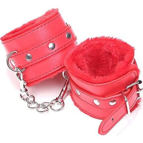 PU Leather Wrist Handcuffs Ankle Shackles Adjustable Wrist Handcuffs Ankle Restraint Sex Cuff Belt Cosplay Costumes Bracelet